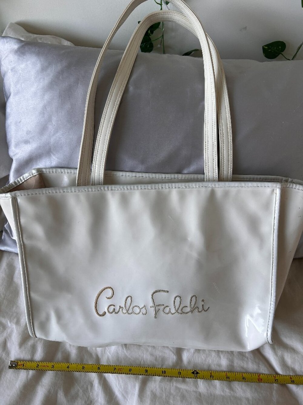 Carlos Falchi vintage patent leather tote bag - Picture 2 of 3